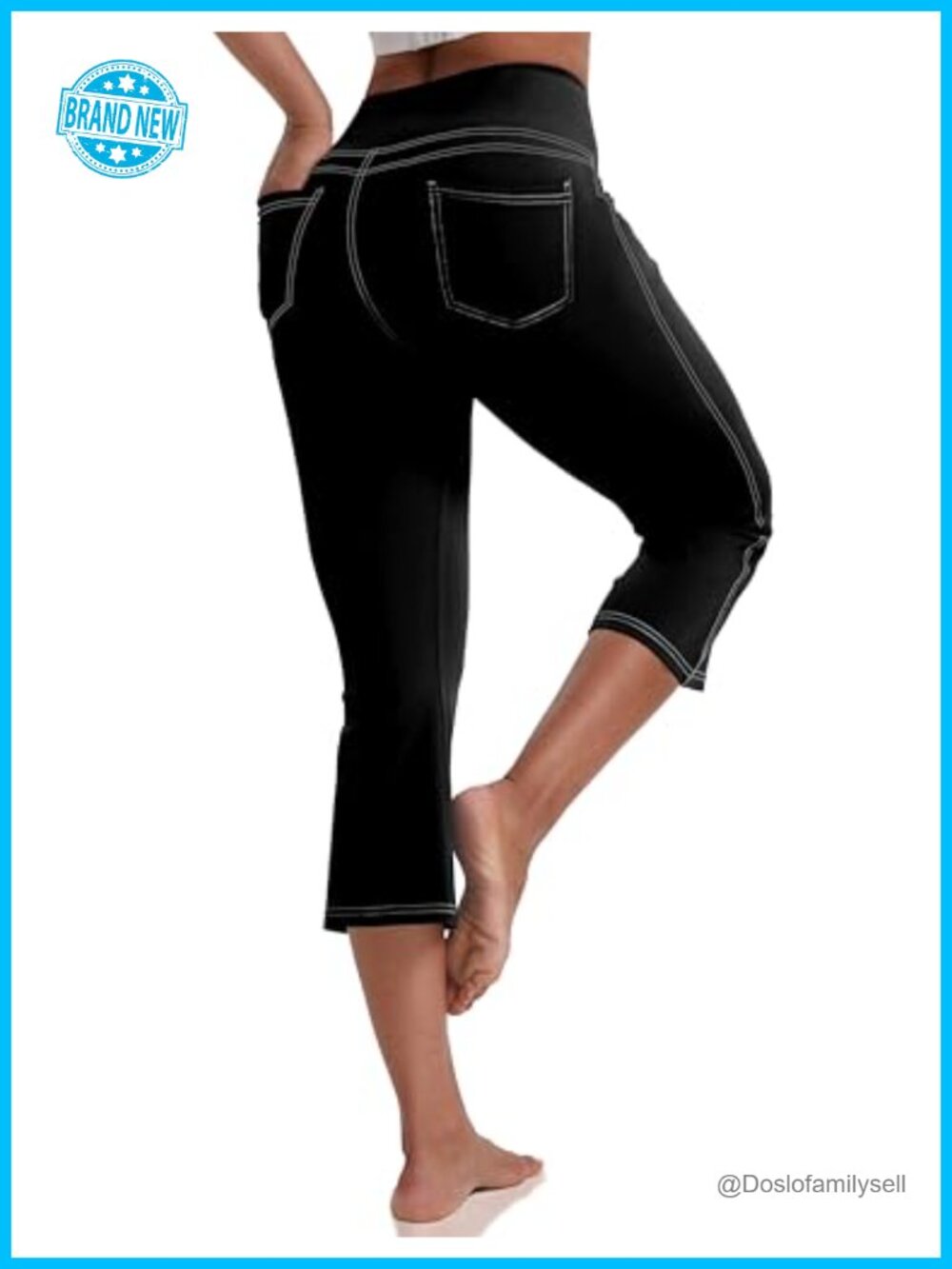 Capri Leggings Yoga Pants High Waisted 4 Pockets Buttery Soft Slim Fit